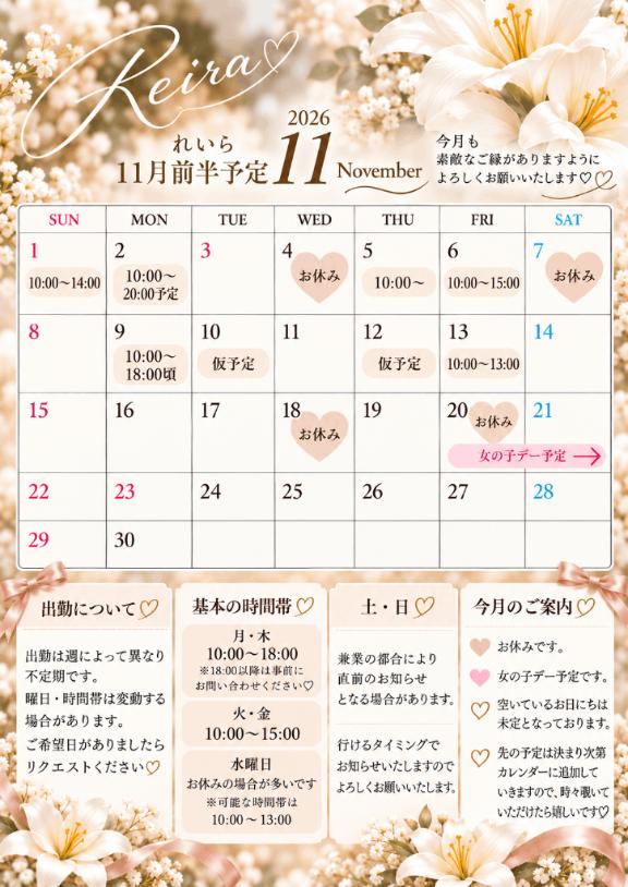 【🗓️11月の予定♡前半】
